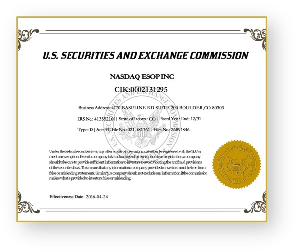 SEC-CIK Global Private Placement Registration Certificate